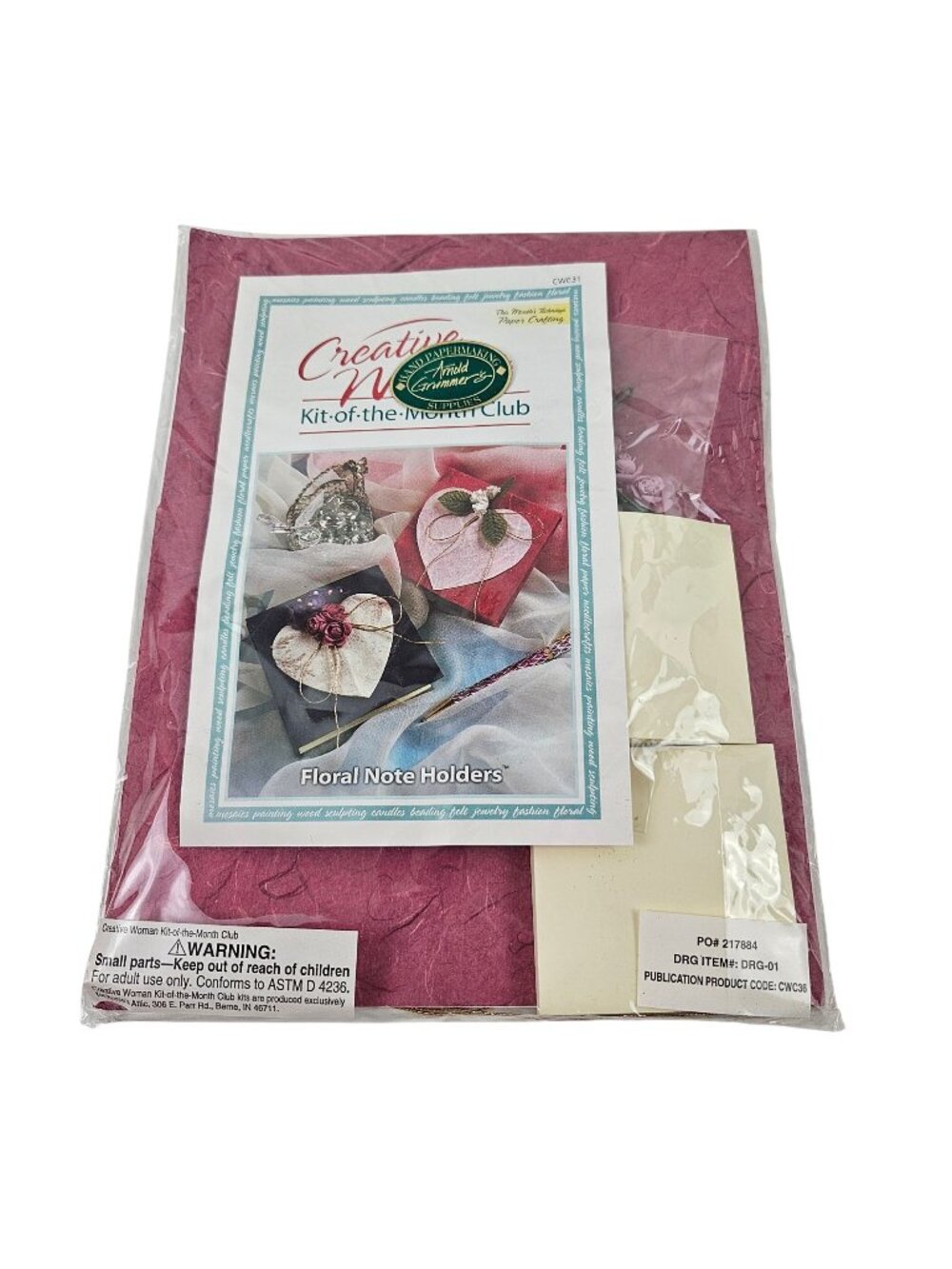 Creative Woman Kit-Of-The-Month Club Floral Note Holders Paper Crafting Set